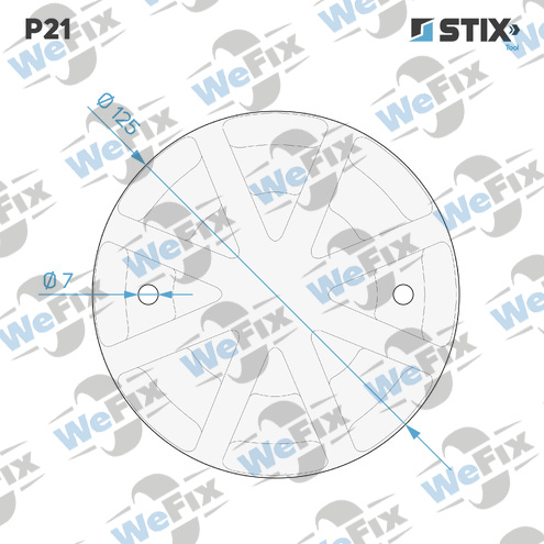 P21 Накладка для домкрата посилена 2 отвори 125x120x24 мм STIX. Фото 4