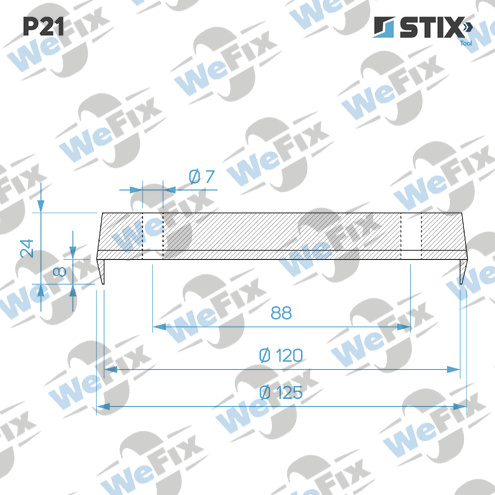 P21 Накладка для домкрата посилена 2 отвори 125x120x24 мм STIX. Фото 5