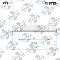 P21 Накладка для домкрата посилена 2 отвори 125x120x24 мм STIX. Фото 5