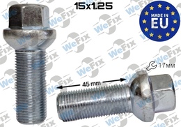 Болт колісний M15х1,25x45 сфера цинк ключ 17