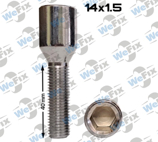 Болт колісний внутр.шестигр. M14х1,5x40 хром