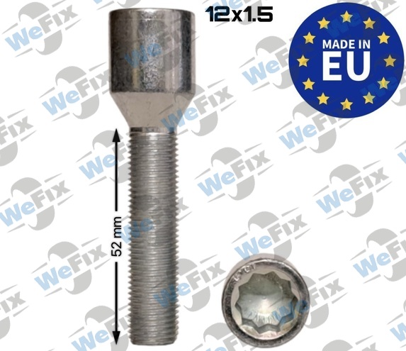 Болт колісний внутр.десятигранник M12х1,5x52 цинк (TORX) ITALY