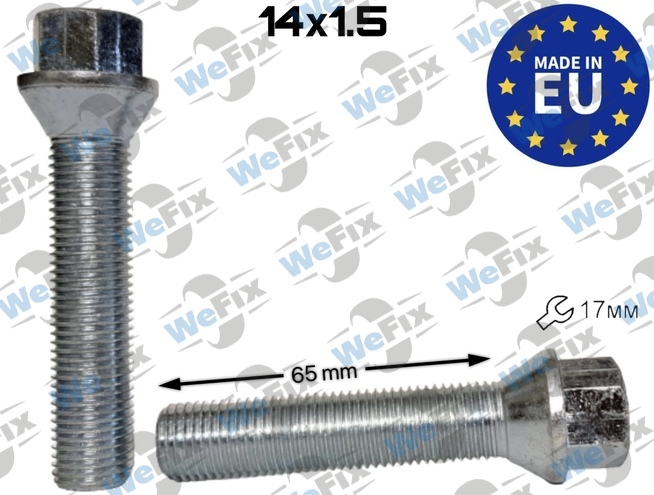 Болт колісний M14х1,5x65 конус цинк ключ 17