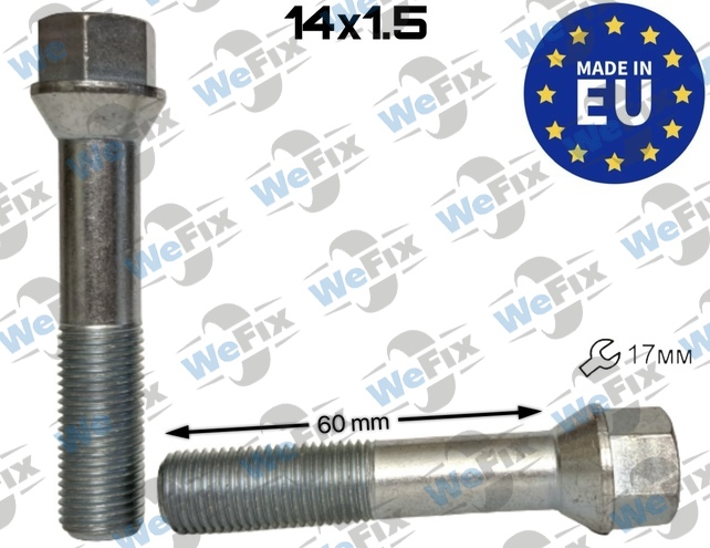 Болт колісний M14х1,5x60 конус цинк ключ 17