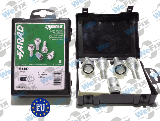 Секретні болти FARAD FLOWERLOCK конус 12x1,5х28 кл.17 1 ключ