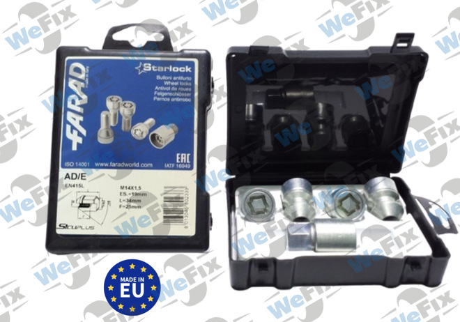Секретні гайки FARAD STARLOCK конус 14x1,5х34 кл.19 1 ключ
