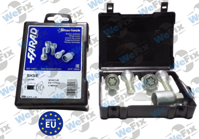 Секретні болти FARAD STARLOCK конус 12x1,25х40 1 ключ