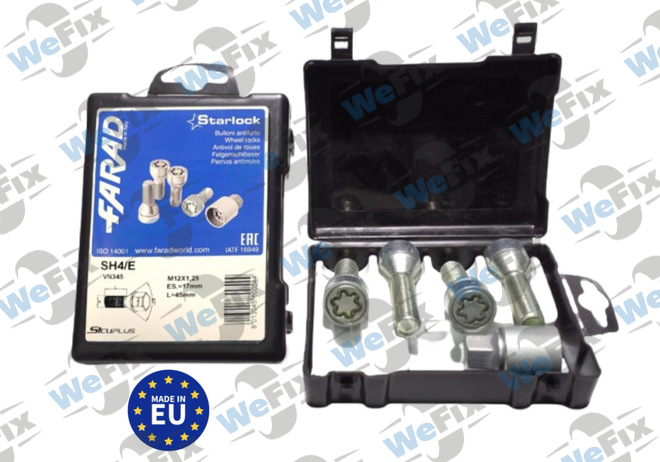 Секретні болти FARAD STARLOCK конус 12x1,25х45 1 ключ