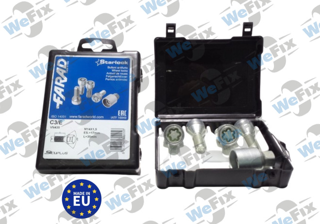 Секретні болти FARAD STARLOCK конус 14x1,5х35 1 ключ