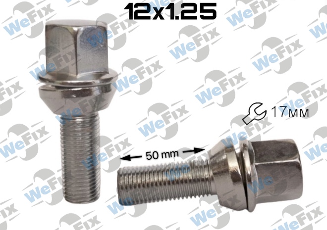 Болт колісний ексцентрик M12х1,25х50 хром ключ 17