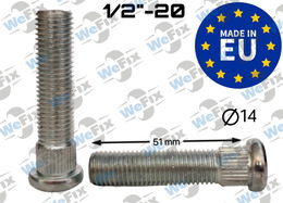 Шпилька колісна M1/2"xUNFx51 шліц 14
