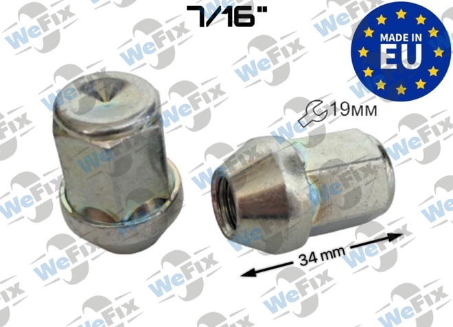 Гайка колісна закрита M7/16"-20х34 конус UNF ключ 19 цинк Italy