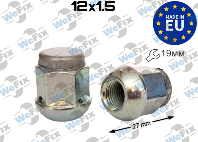 Гайка колісна закрита M12х1,5х27 сфера ключ 19 цинк ITALY