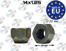 Гайка колісна відкрита M14х1,25х18 конус ключ 22 цинк