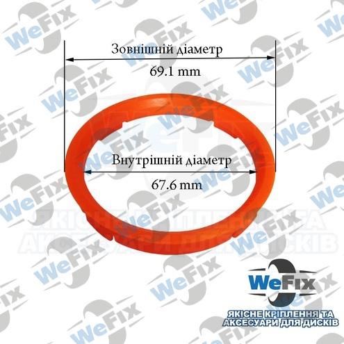 Центрувальне кільце 69.1/67.6 TPI (скловолокно) Premium