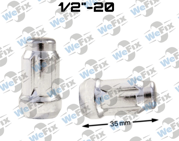 Гайка колісна закрита M1/2"-20х35 конус UNF ключ шліцевий хром