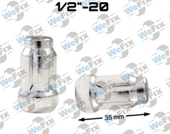 Гайка колісна закрита M1/2"-20х35 конус UNF ключ шліцевий хром