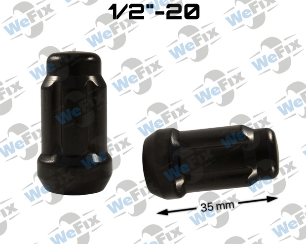 Гайка колісна закрита M1/2"-20х35 конус UNF ключ шліцевий чорна