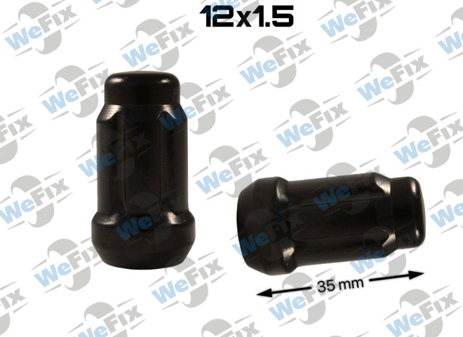 Гайка колісна закрита M12x1,5х35 конус ключ шліцевий чорна