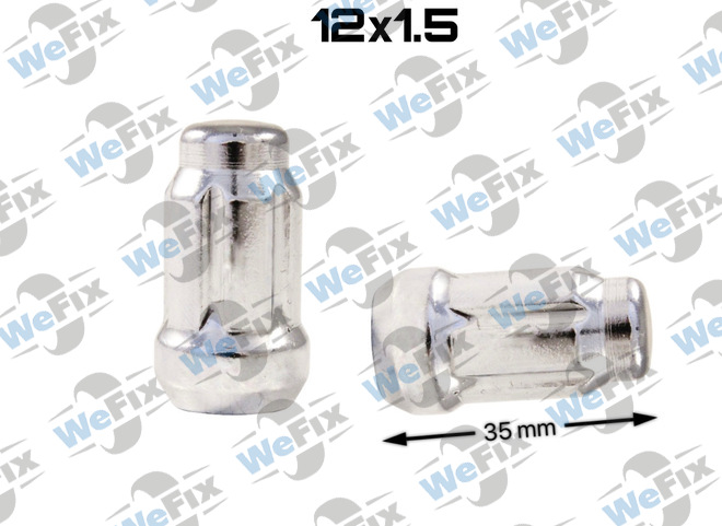 Гайка колісна закрита M12x1,5х35 конус ключ шліцевий хром