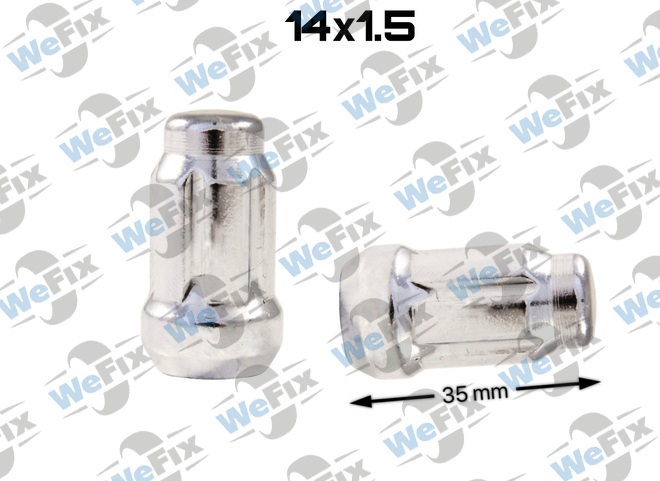 Гайка колісна закрита M14x1,5х35 конус ключ шліцевий хром