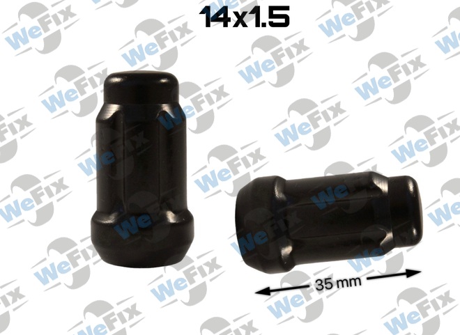 Гайка колісна закрита M14x1,5х35 конус ключ шліцевий чорна