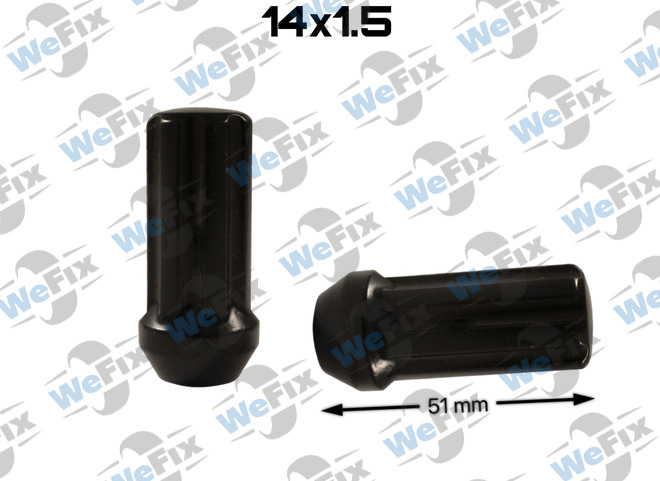 Гайка колісна закрита M14x1,5х51 конус ключ шліцевий чорна