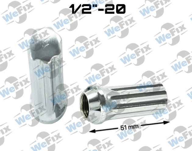 Гайка колісна закрита M1/2"-20х51 конус UNF ключ шліцевий хром