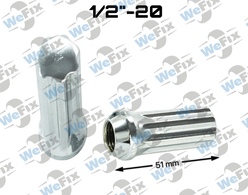 Гайка колісна закрита M1/2"-20х51 конус UNF ключ шліцевий хром