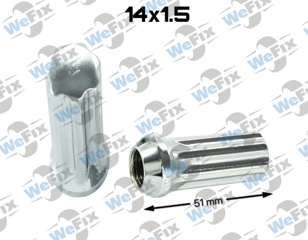 Гайка колісна закрита M14x1,5х51 конус ключ шліцевий хром