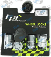 Секретні гайки TPI конус 12x1,25х33 кл.19/21 2 ключа
