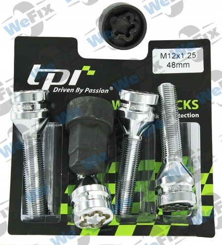 Секретні болти TPI конус 12x1,25х48 кл.17/19 2 ключ