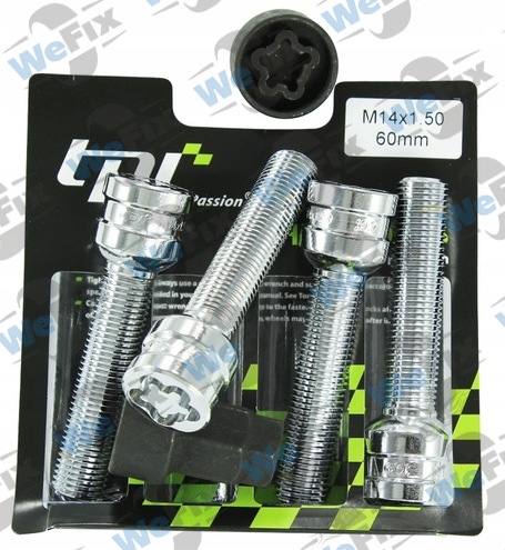 Секретні болти TPI сфера 14x1,5х60 кл.17/19 2 ключ