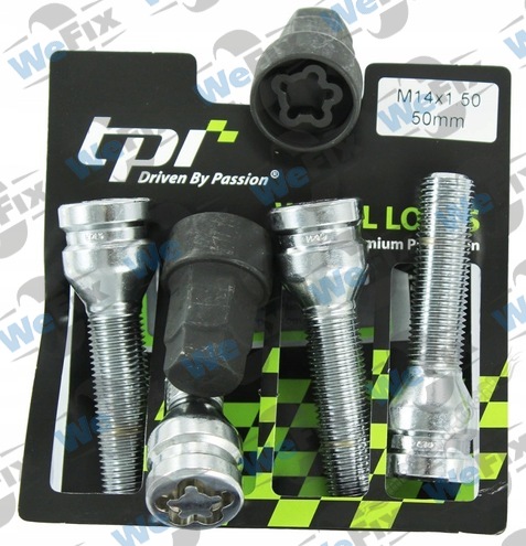 Секретні болти TPI конус 14x1,5х50 кл.17/19 2 ключ