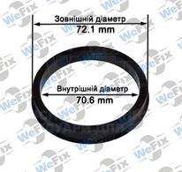 Центрувальне кільце 72.1/70.6 (термопластик)