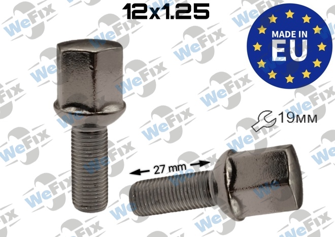 Болт колісний M12х1,25х27 сфера цинк ключ 19