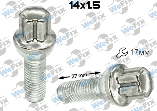 Болт колісний M14х1,5x27 сфера Dacromet ключ 17 Mercedes