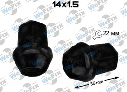 Гайка колісна закрита M14x1,5х35 конус ключ 22 чорна