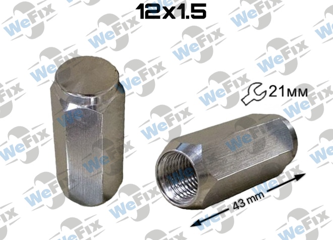 Гайка колісна закрита M12x1,5х43 конус ключ 21 хром