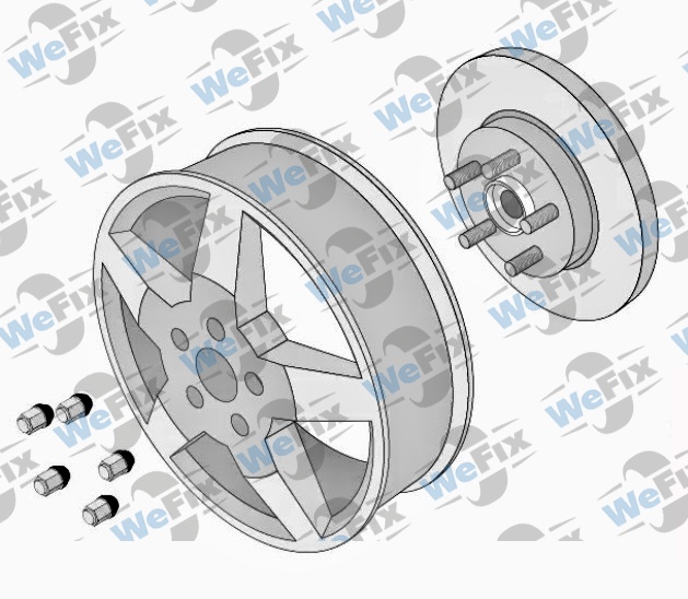 Гайка колісна закрита M12x1,5х43 конус ключ 21 хром. Фото 2