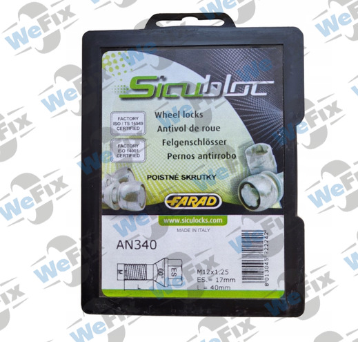 Секретні болти FARAD SICUBLOC конус 12x1,25х40 кл.17 1 ключ