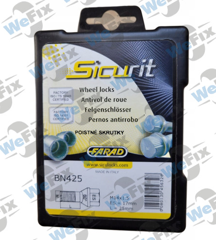 Секретні болти FARAD SICUBLOC конус 14x1,5х25 кл.17 1 ключ