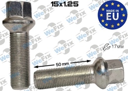 Болт колісний M15х1,25x50 сфера цинк ключ 17 Italy